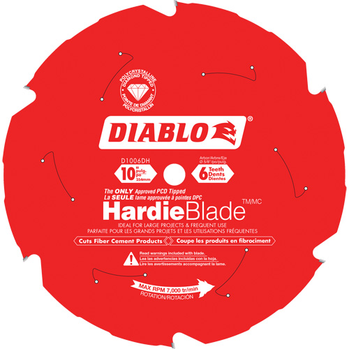 HardieBlade Cutting Saw Blade, 10", 6 Teeth, Fibre Cement Use Equipment World
