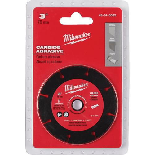 Lame abrasive au carbure, 3" x Arbre de 3/8", Carbure de silicium, 20 000 Tr/min Equipment World