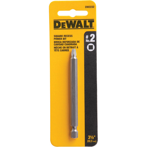 Power Bit, Square, #2 Tip, 3-1/2" Drive Size, 3-3/5" Length Equipment World