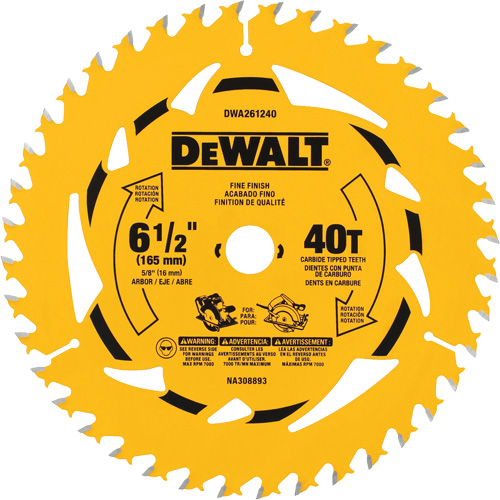 Framing Circular Saw Blade, 6-1/2", 40 Teeth, Wood Use Equipment World