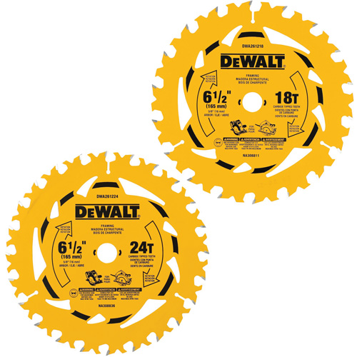 Circular Saw Blade Combo Pack, 6-1/2", 18/24 Teeth, Wood Use Equipment World