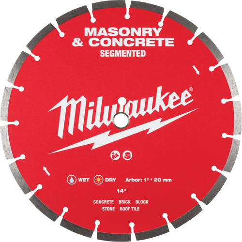 Segmented Masonry & Concrete Diamond Blade, 14", Stone/Concrete/Brick/Tile Use Equipment World