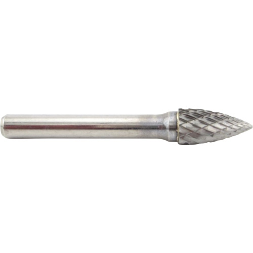 Tree Shape Pointed End Carbide Shipyard Bur, SG-3, 3/8" Dia., 1/4" Shank, 3/4" Depth of Cut Equipment World