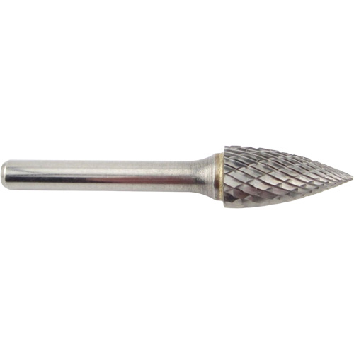 Tree Shape Pointed End Carbide Shipyard Bur, SG-5, 1/2" Dia., 1/4" Shank, 1" Depth of Cut Equipment World