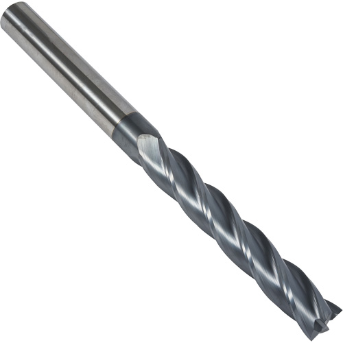 S237 30° Extra Long Square End Mill, 1/4" Dia., 4" L, 4 Flutes, 1/4" Shank, Carbide Equipment World