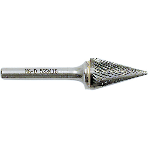Cone Point Burr, 1/2" Dia., 1/4" Shank, 7/8" Depth of Cut Equipment World