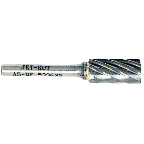 A5-NF JET-KUT&reg; Cylindrical Shape Bur for Aluminum/Non-ferrous Materials, 1/2" Dia., 1/4" Shank Equipment World