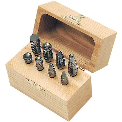 CBK-8 Carbide Bur Set in Wooden Box, 8 Pieces Equipment World