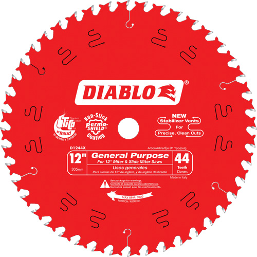 Saw Blades - General Purpose, 12", 44 Teeth, Wood Use Equipment World