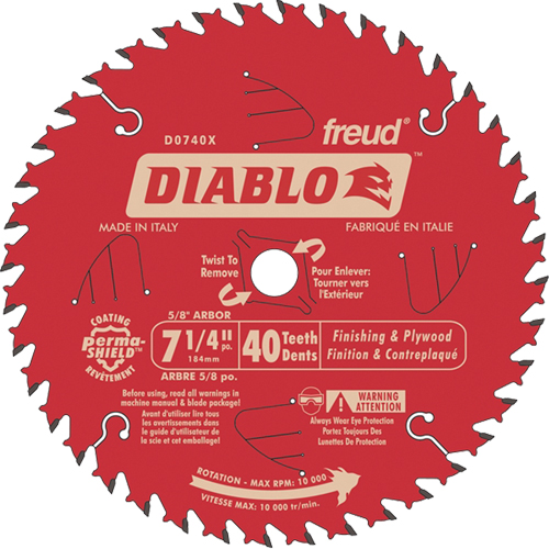 Contractor Saw Blade - Finishing Saw Blades, 7-1/4", 40 Teeth, Wood Use Equipment World