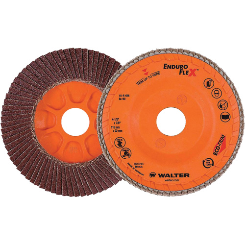 Enduro-Flex Flap Disc, 4-1/2" x 7/8", Type 27, 60 Grit, Zirconia Alumina Equipment World