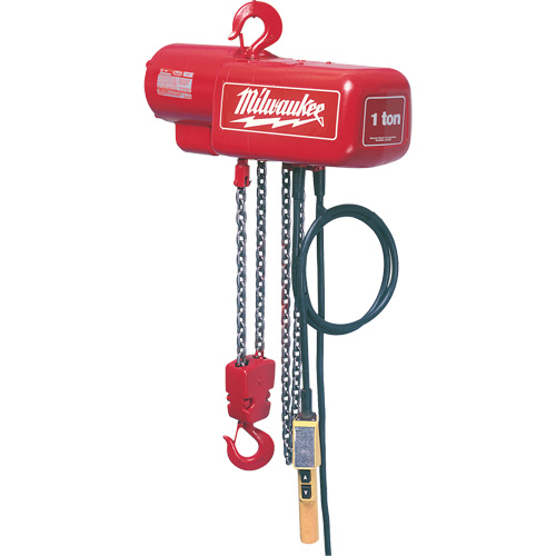 Electric Chain Hoist, 10' Lift, 2000 lbs. (1 tons) Capacity, 16 FPM Equipment World