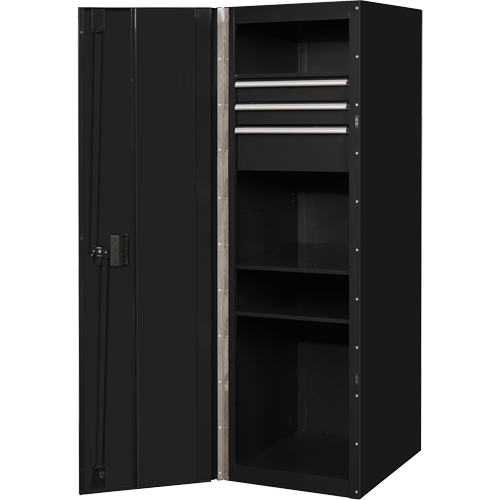 RX Series Side Cabinet, 3 Drawers, 19" W x 25" D x 61" H, Black Equipment World