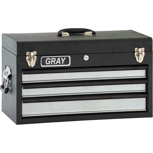 Tool Box - 3 Drawers, 10" D x 20-1/2" W x 12" H, Black Equipment World