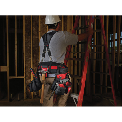 Contractor Work Belt With  Suspension Rig, Nylon, Black Equipment World