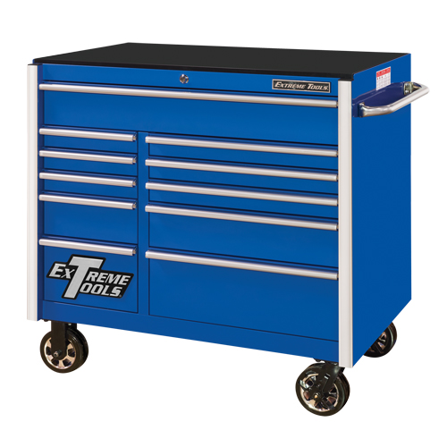 RX Series Rolling Tool Cabinet, 11 Drawers, 41-1/2" W x 25-1/2" D x 40-1/2" H, Blue Equipment World