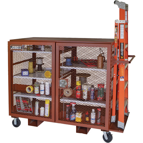 Armoire mobile en treillis, Acier, 49 pi³, Rouge Equipment World