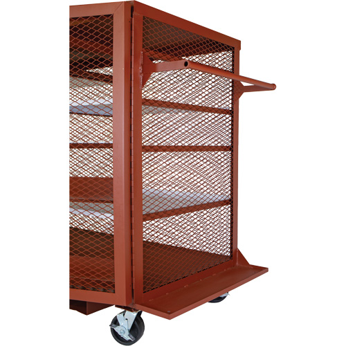 Mobile Mesh Cabinet, Steel, 22 Cubic Feet, Red Equipment World