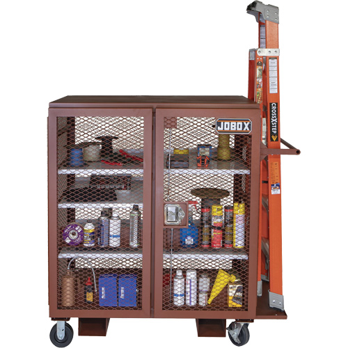 Armoire mobile en treillis, Acier, 37 pi³, Rouge Equipment World