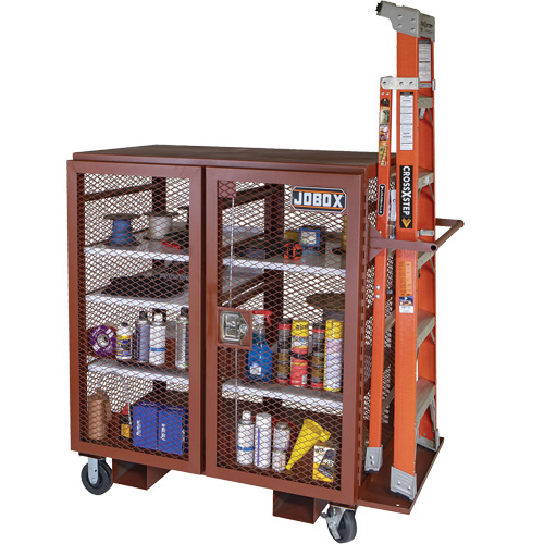 Armoire mobile en treillis, Acier, 37 pi³, Rouge Equipment World
