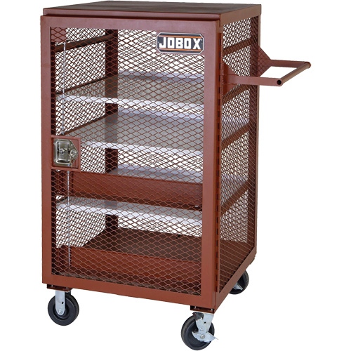 Mobile Mesh Cabinet, Steel, 22 Cubic Feet, Red Equipment World