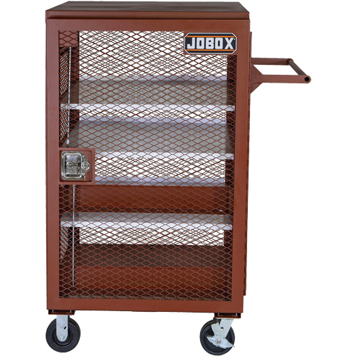 Mobile Mesh Cabinet, Steel, 22 Cubic Feet, Red Equipment World