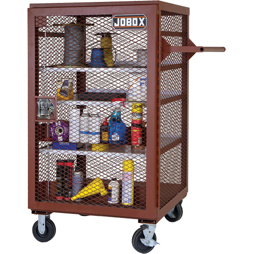 Mobile Mesh Cabinet, Steel, 22 Cubic Feet, Red Equipment World