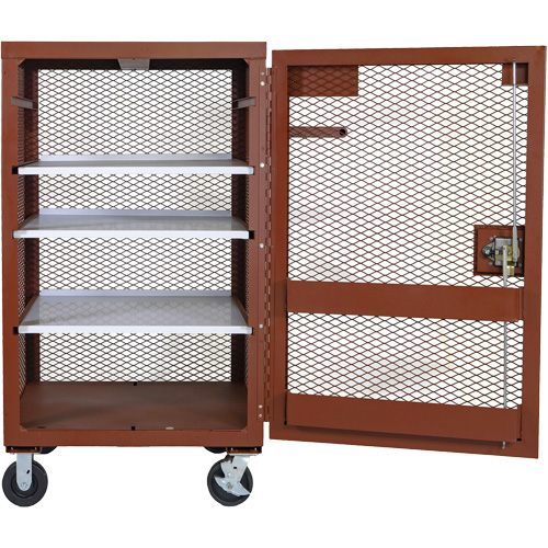 Mobile Mesh Cabinet, Steel, 22 Cubic Feet, Red Equipment World