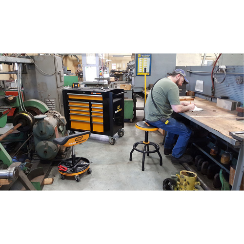 Powered Tool Cart, 11 Drawers, 42-1/2" W x 24-7/16" D x 41" H, Black/Orange Equipment World