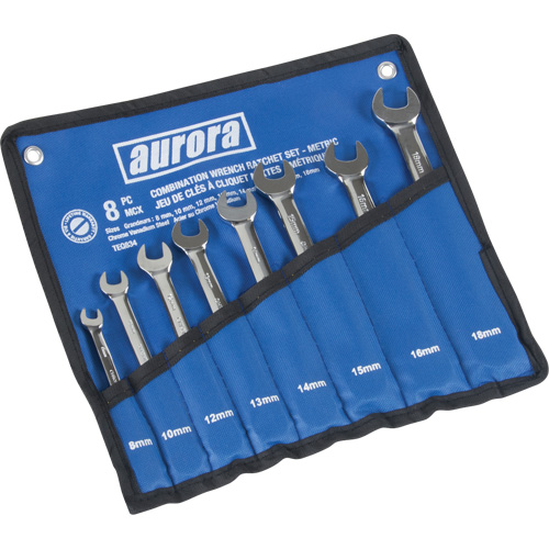 Fixed Head Wrench Set, Combination, 8 Pieces, Metric Equipment World