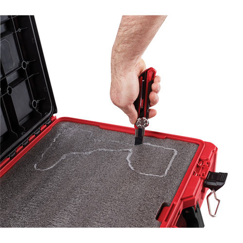 Packout Tool Case with Customizable Insert, 20-7/10" x 15-1/5" x 6-1/5", Black/Red Equipment World