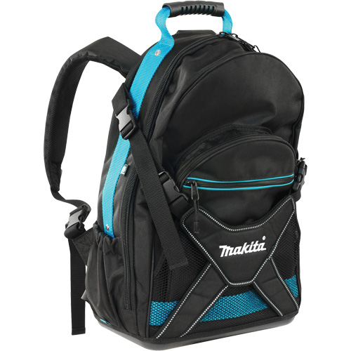 Jobsite Backpack, 9-1/2" L x 15" W, Black/Blue, Polyester Equipment World
