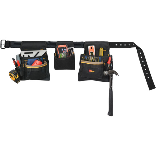 Deluxe Tool Belt Combo, Polyester, Black Equipment World