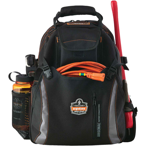 Arsenal&reg; 5843 Tool Backpack, 13-1/2" L x 8-1/2" W, Black, Polyester Equipment World