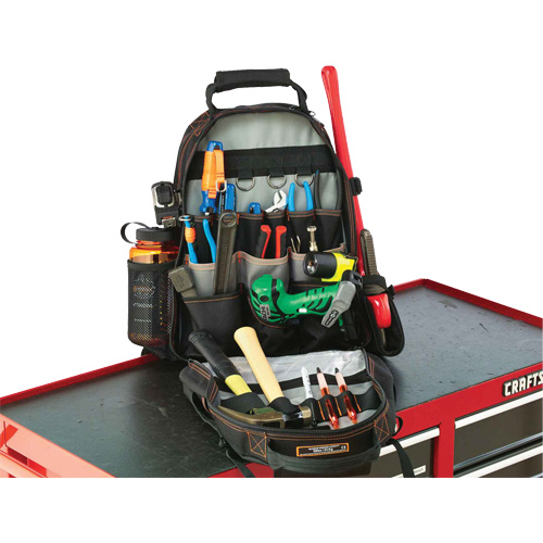 Arsenal&reg; 5843 Tool Backpack, 13-1/2" L x 8-1/2" W, Black, Polyester Equipment World