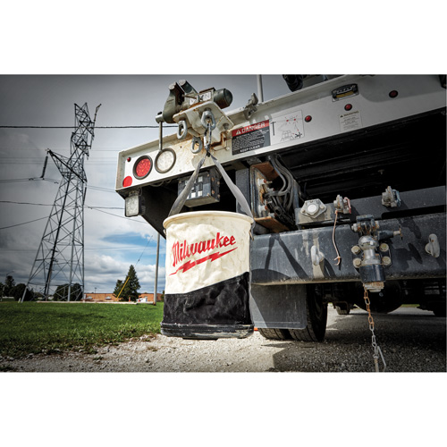 Utility Bucket, 11-4/5" L x 11-4/5" W x 14-3/5" H, Canvas, Beige/Black Equipment World