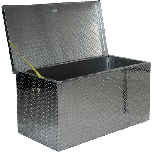 Aluminum Treadplate Portable Tool Box, 25-1/16" D x 49-1/4" W x 24" H, Silver Equipment World