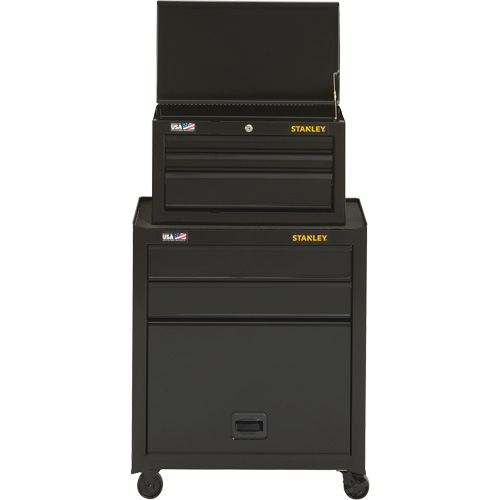 100 Series Tool Chest & Cabinet, 5 Drawers, 26-1/2" W x 14" D x 43-1/2" H, Black Equipment World