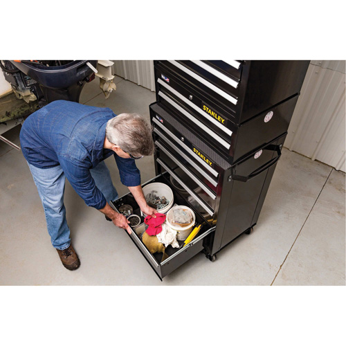 300 Series Middle Tool Chest, 26" W, 2 Drawers, Black Equipment World