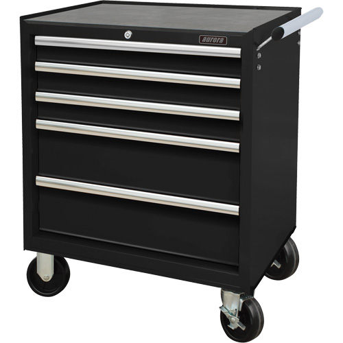 Industrial Tool Cart, 5 Drawers, 27" W x 18-3/4" D x 31-1/2" H, Black Equipment World