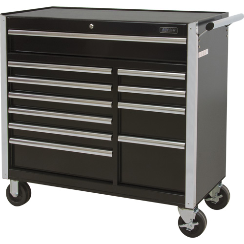 Industrial Tool Cart, 11 Drawers, 41" W x 18-3/4" D x 39-1/3" H, Black Equipment World
