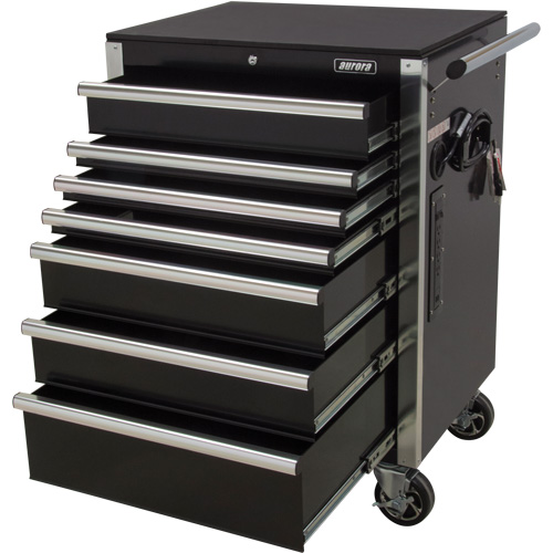 Heavy-Duty Tool Cart, 7 Drawers, 28" W x 22" D x 42-3/8" H, Black Equipment World