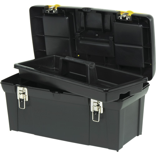 2000 Series Tool Box with Tray, 24" W x 11-1/4" D x 11" H, Black/Yellow Equipment World