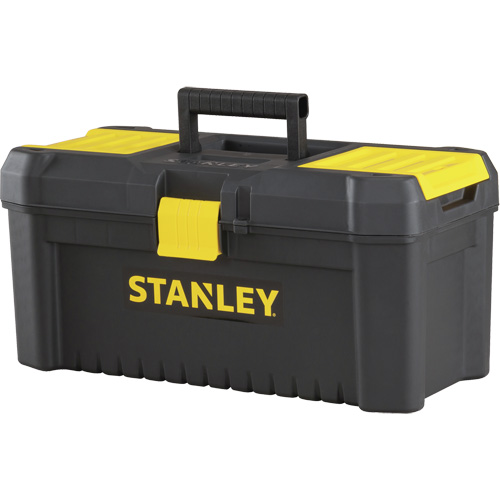 Essential&reg; Tool Box with Tray, 16" W x 8" D x 7-3/10" H, Black/Yellow Equipment World