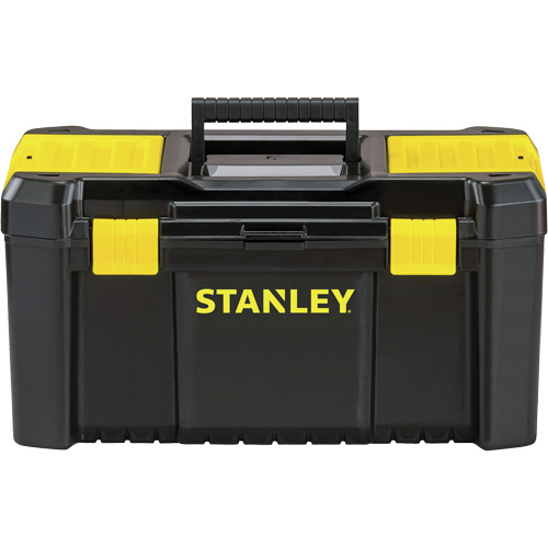Essential&reg; Tool Box with Tray, 19" W x 9-7/8" D x 9-3/4" H, Black/Yellow Equipment World