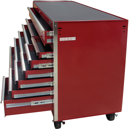 Industrial Tool Cart, 12 Drawers, 56" W x 24-1/2" D x 38-1/8" H, Red Equipment World