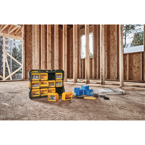 Flip-Bin Organizer, 3-7/8" W x 17-3/4" D x 13-7/8" H, Black/Yellow Equipment World