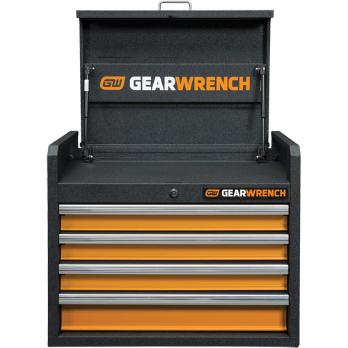 GSX Series Tool Chest, 26" W, 4 Drawers, Black/Orange Equipment World