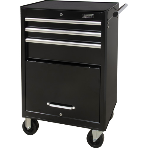 Industrial Tool Cart, 3 Drawers, 29-4/5" W x 21-1/5" D x 38-4/5" H, Black Equipment World