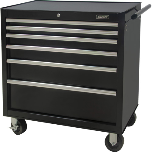 Industrial Tool Cart, 6 Drawers, 39" W x 20-4/5" D x 38-1/2" H, Black Equipment World